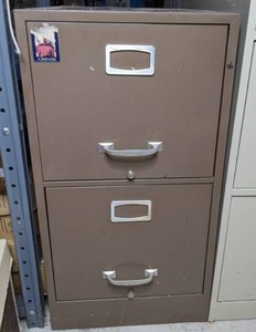 lot 247 image: Small Metal 2-Drawer Filing Cabinet