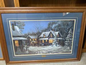 lot 114 image: Two FramedMatted Fine Art Prints with Brass TitleArtist Placards