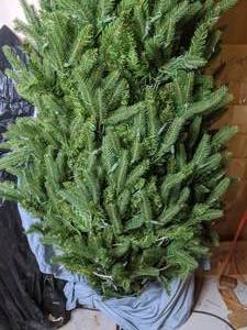 lot 129 image: 7 Foot Tall Artificial Christmas Tree on Stand