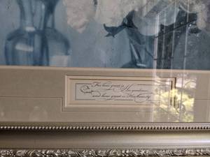 lot 99 image: Framed, Matted Art Print - Flowers in Vases with Scripture