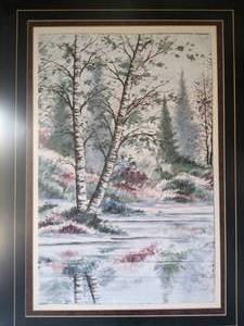 lot 98 image: Large Art Print - Peaceful Winter Woods (Vertical)
