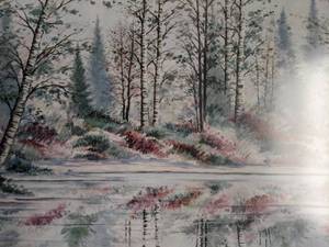 lot 97 image: Large Winter Woods Art Print, Framed - Ruso Erickson