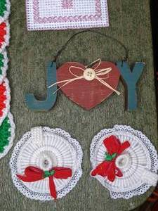 lot 140 image: Christmas Decor - Swedish Angel Chimes, Embroidered and Crocheted Decor and More