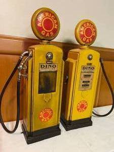 lot 48 image: 2 Metal Gas Pump Replicas