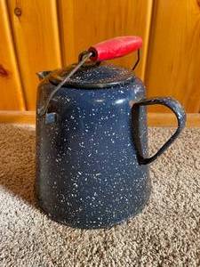 lot 115 image: Vintage Metal Coffee Can With Wooden Handle.