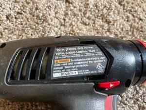 lot 120 image: Craftsman 19.2 Volt Rechargeable 12 Inch Drill With Charger And Extra Battery