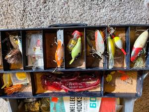 lot 121 image: Vintage Watertite Tackle Box With Tackle