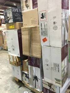 lot 1 image: Mix Pallet of Lights & Fans (Various conditions, colors and sizes) see all pictures