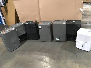 lot 2 image: Assorted Lot of 7 Dehumidifiers for Wet Rooms up to 1500 sq. ft. (Customer returns) review all pictures