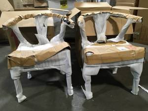 lot 11 image: Lot of 2 MODWAY Amish Black Dining Wood Armchair (new)