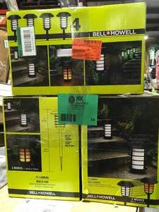 lot 34 image: 3 boxes of Bell  Howell Solar Powered 2 Modes 21 Lumen LED Landscape Lighting Pathway Lights (Set of 4)