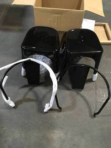 lot 40 image: StyleWell Black Metal Dining Chair (Set of 2) (20.28 in. W x 28.35.95 in. H) (4 chairs total) see pictures