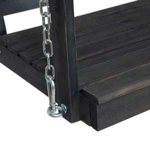 Tambora 47.75 in. 2-Person Dark Grey Wood Porch Swing by Noble House Its RETAIL PRICE is $235.27