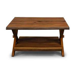 Forest Retreat 36 in. Brown Small Square Wood Coffee Table with Shelf The retail price $222.74