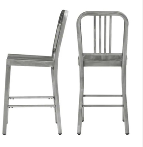 Kipling Gunmetal Gray Metal Counter Stool with Back (16.54 in. W x 38.98 in. H)