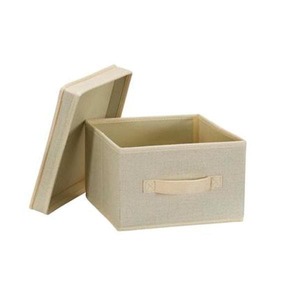 2 Gal, Medium Storage Box, Cream Linen, 2PC