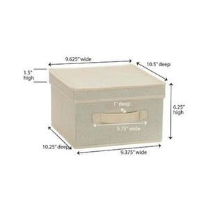 2 Gal, Medium Storage Box, Cream Linen, 2PC