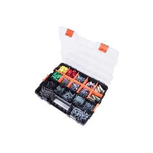15-Compartment Interlocking Small Parts Organizer in Black (2-Pack)