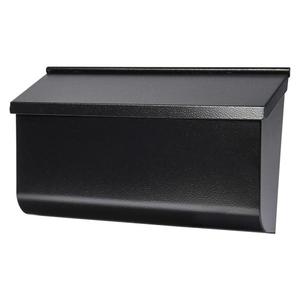 Woodlands Medium, Horizontal, Steel, Wall Mount Mailbox, Black