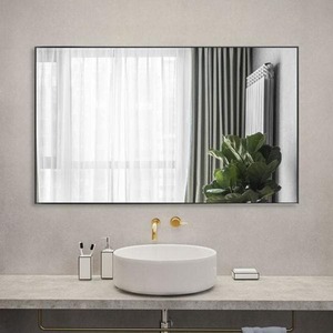 59 in. x 39 in. Large Modern Rectangle Metal Framed Bathroom Vanity Mirror