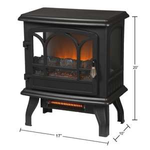 Kingham 400 sq. ft. Panoramic Infrared Electric Stove in Black with Electronic Thermostat