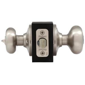 Juno Satin Nickel Entry Door Knob Featuring SmartKey Security with Microban Antimicrobial Technology