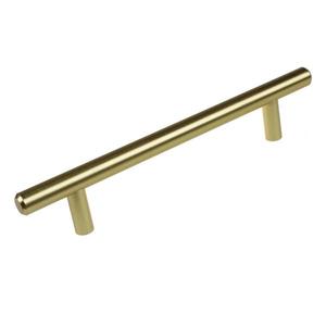 5 in. Center-to-Center Satin Gold Solid Handle Bar Cabinet Drawer Pulls (10-Pack)