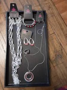 5-NEW FASHION JEWELRY ITEMS (SilverRed)