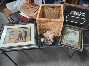 Framed Prints, Salt Rock Lamp, Basket