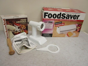 lot 626 image: KITCHEN-AID FOOD GRINDER ATTACHMENT, TILIA FOODSAVER VACUUM PACKAGING SYSTEM - NEW