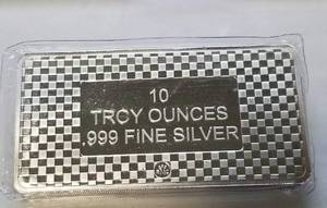 lot 11 image: 10 TROY Oz. .999 FINE SILVER ART BAR EAGLE IN FLIGHT SEALED