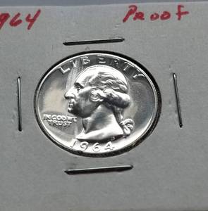 lot 28 image: 1964 PROOF WASHINGTON QUARTER