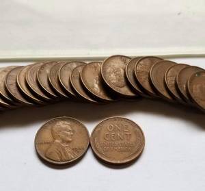 lot 34 image: 1940-S DATE ROLL OF 50 WHEAT CENTS IN TUBE