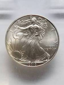 lot 49 image: 2010 AMERICAN SILVER EAGLE 1 TROY OZ .999 FINE SILVER DOLLAR