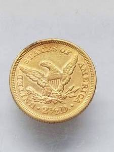 lot 01 image: 1853 US $2.50 GOLD LIBERTY