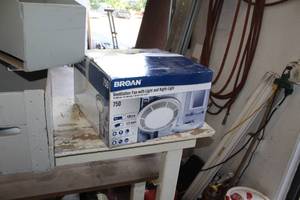 lot 27 image: Broan Ventilation Fan with Light and Night-Light (in original box)