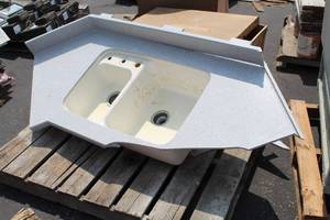 lot 59 image: Poly Kitchen Countertop with Double Sink