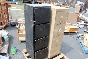 lot 72 image: Lot of (2) Metal File Cabinets