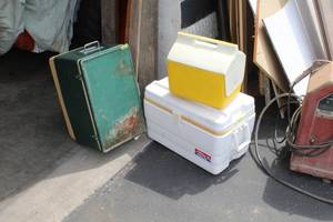 lot 84 image: Lot of (3) Coolers  - Coleman Chest Cooler, Igloo Marine 54 Chest Cooler, Igloo Playmate Personal Cooler