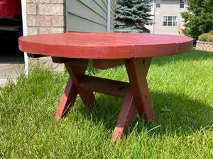 lot 182 image: Wooden Patio Accent Table
