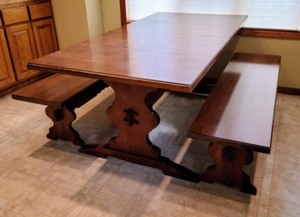 lot 13 image: Kitchen Table and Bench Set