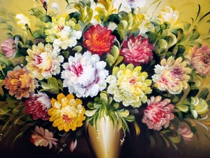 lot 25 image: Large Framed Floral Painting