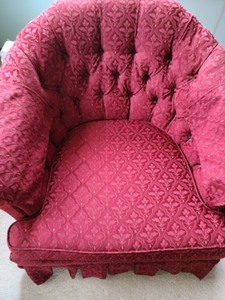 lot 92 image: Pair of Red Arm Chairs