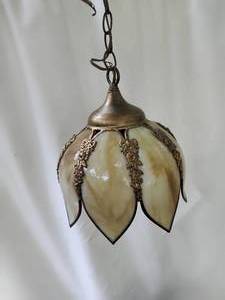 Two Hanging Stained Glass Lamps