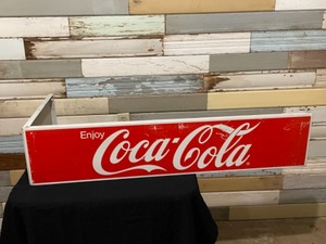 Coca Cola Enjoy Coke tin metal vintage sign removed from a Coke machine to make a great sign.&nbsp