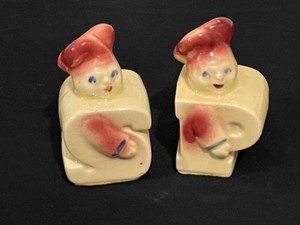 Ceramic chicken and bird, apple salt and pepper shakers, chef salt and pepper shakers