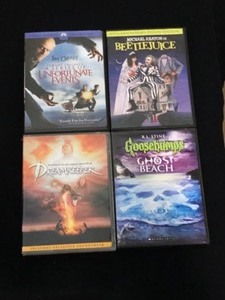 DVD movies, Jumanji, Night at the Museum, Catch that Kid, The Goonies, A Series of Unfortunate Events, Beetlejuice, Dreamkeeper, Goosebumps&nbsp