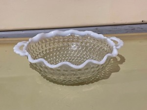 Clear Glass Hobnail dishes and candy dish