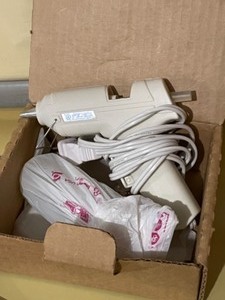 Craft items, glue gun, tape runner, alligator clips