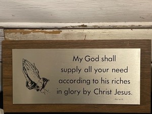 Variety of wall hangings, Lords Prayer Footprints in the Sand, coffee mug, Light up Church, Cross